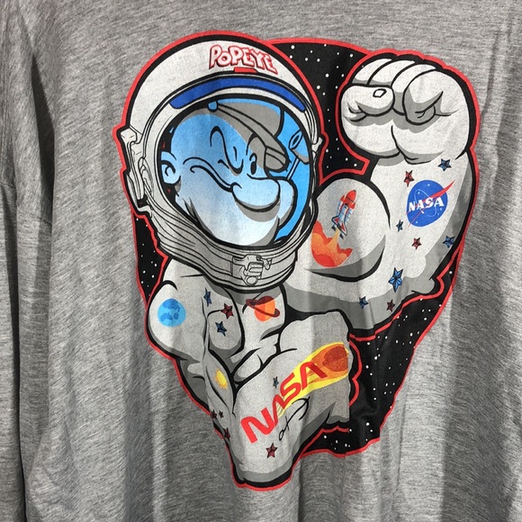 Popeye gray NASA long sleeve tee size 3XL - Picture 8 of 9